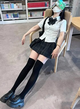 长筒袜黑色高筒大腿袜压力过膝袜天鹅绒薄款袜子女小腿半截丝袜jk