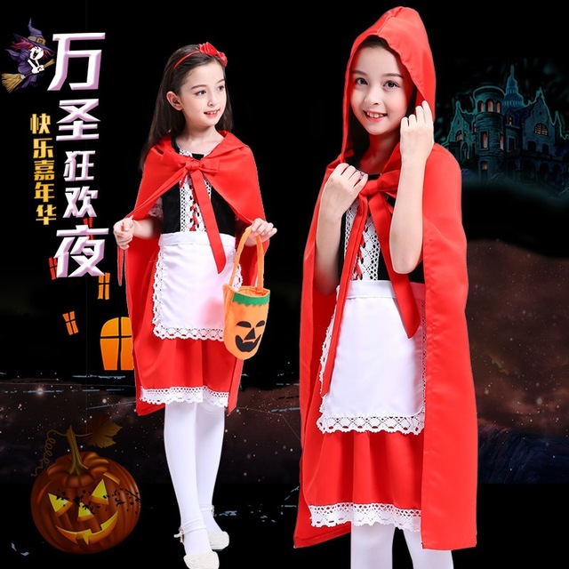万圣节女童小红帽cos服