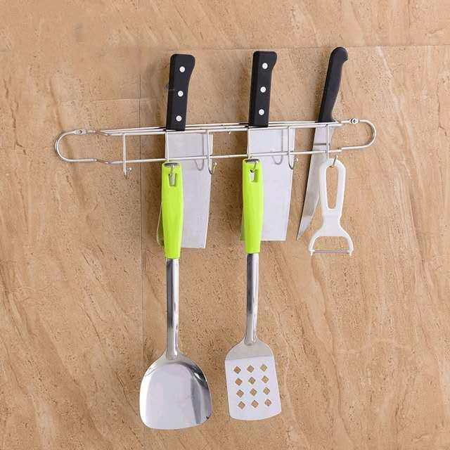 免打孔不锈钢厨房置物架壁挂勺子铲子收纳菜刀座多功能挂钩挂架,厨房/烹饪用具,厨房置物架/置物柜/角架,淘宝优惠券,粉丝福利购,淘宝优惠卷