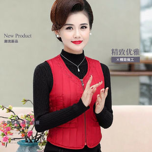 冬季 中老年马甲女贴身内穿羽绒棉马夹轻薄打底坎肩女士保暖小背心