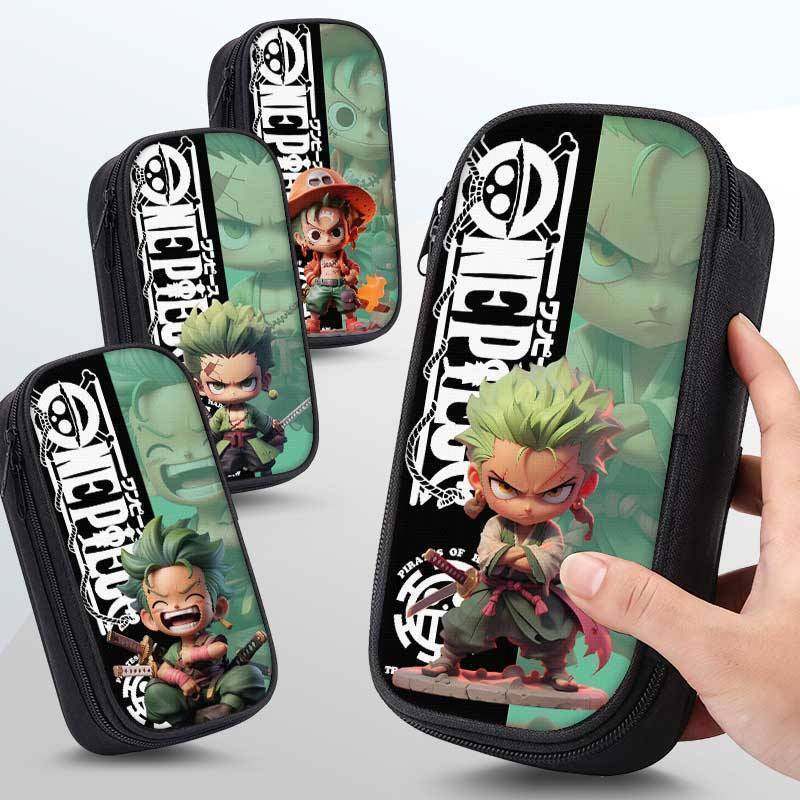 海贼王尼卡路飞笔袋动漫卡通文具盒男孩铅笔盒中小学生文具袋男生
