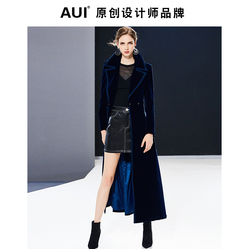 长款风衣女过膝超长到脚踝2025秋冬流行新款气质女装丝绒大衣外套