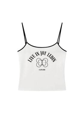 【商场同款】基础字母印花吊带背心夏新款修身上衣女C2CQG2127