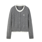 商场同款 假两件线套衫 2024冬新款 开衫 针织毛衣上衣C2EEE4312