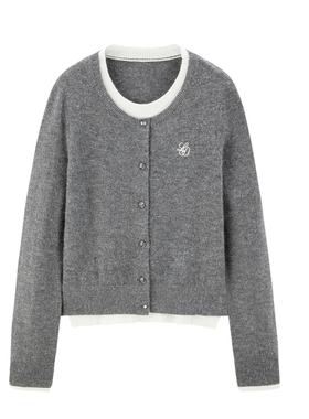 【商场同款】假两件线套衫2024冬新款开衫针织毛衣上衣C2EEE4312