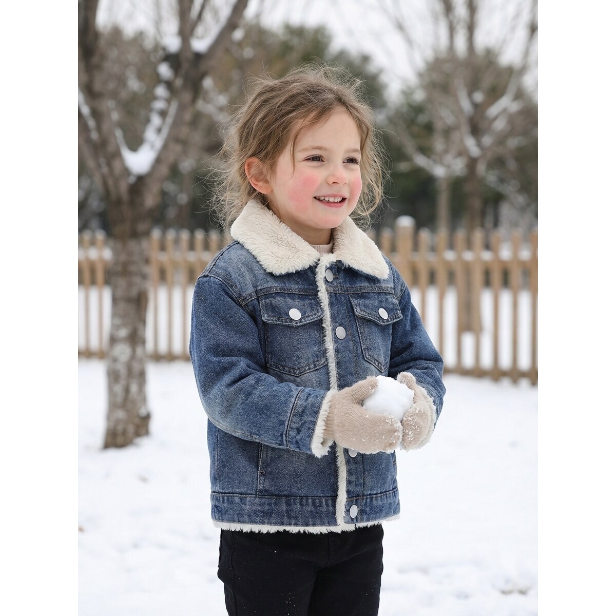 男女童加绒加厚牛仔外套秋冬新款韩版爆款宝宝新品翻领加绒外套