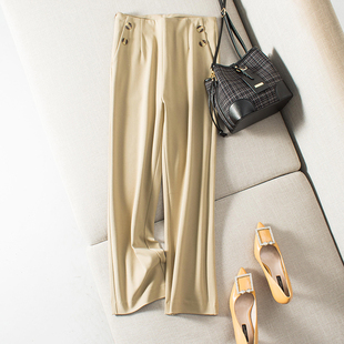 简简单单富有腔调 时刻稳赢！高质感中缝线九分西装休闲直筒裤春