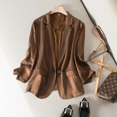 订单轻薄舒适铜氨丝修身风小西装