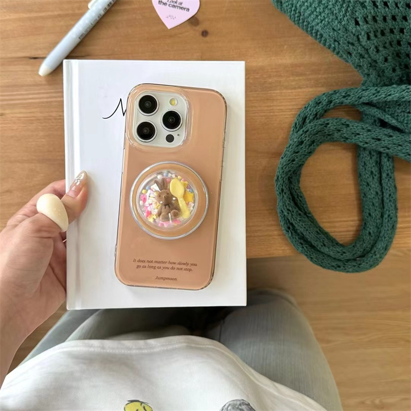 超萌可爱奶茶色糖果小兔子适用苹果少女心16ProMax磁吸支架手机壳iPhone13Pro防摔15pro女款14promax保护套