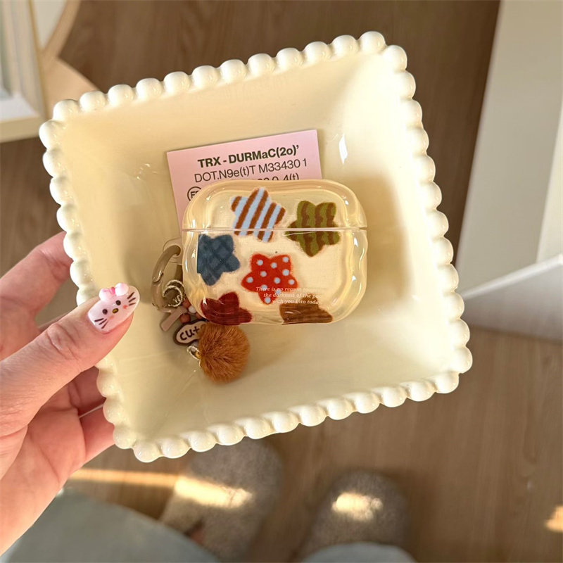 ins小清新可爱美拉德星星苹果1蓝牙2代适用耳机壳airpods3女款pro2高级感airpods4代pro3代保护套