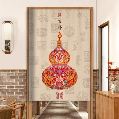 中式葫芦门帘半截式对门化解风水帘子玄关隔断帘厨房卫生间遮挡帘