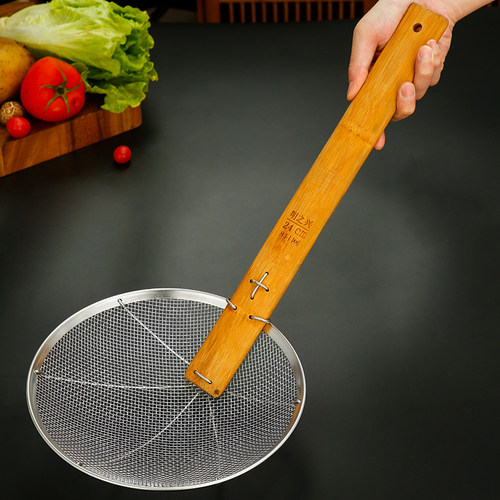 漏勺过滤网商用厨房捞勺长木柄
