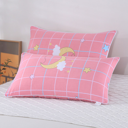 家用儿童全棉枕头套3050学生宿舍40x60拉链48x74cm一对装纯棉枕套