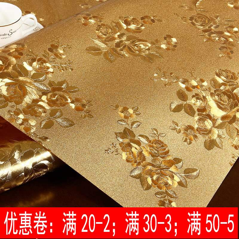 60*110中国风金色印花PVC茶几垫