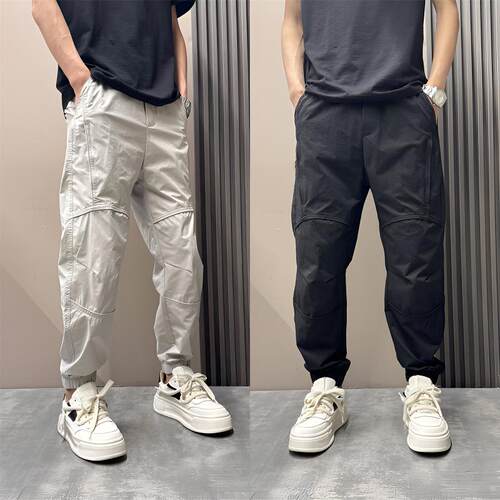 清仓捡漏男士休闲裤夏季潮牌ins痞帅工装裤速干透气束脚薄款束脚
