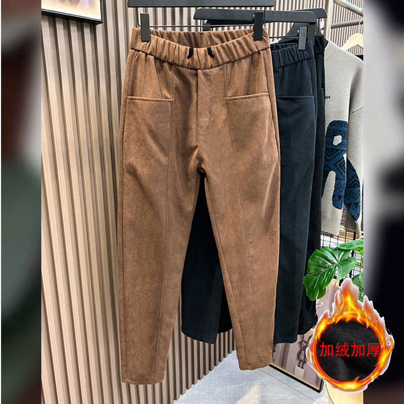 清仓捡漏条绒休闲裤男士秋冬加绒立体裁剪小脚哈伦裤韩版运动卫裤,男装,大码下装,淘宝优惠券,粉丝福利购,淘宝优惠卷