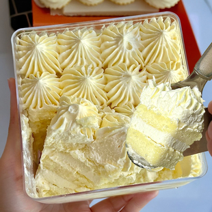 白脱奶油蛋糕动物奶油无蔗糖经典 硬奶油蛋糕点 怀旧下午茶甜点老式