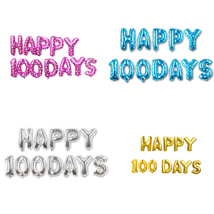 HAPPY100DAYS气球百天30天快乐铝箔16寸百天满月装扮字母派对套餐