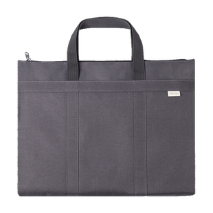 得力公文包手提袋文件袋文件包男款商务文件夹学生拎书帆布试卷收纳补习手提包拉链式档案包电脑包办公资料袋