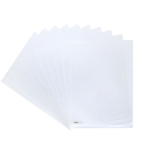 得力单页夹A4单片l形型文件夹透明L夹插页保护套个人面试简历膜资料袋硬档案试卷商务办公学生用简约5706