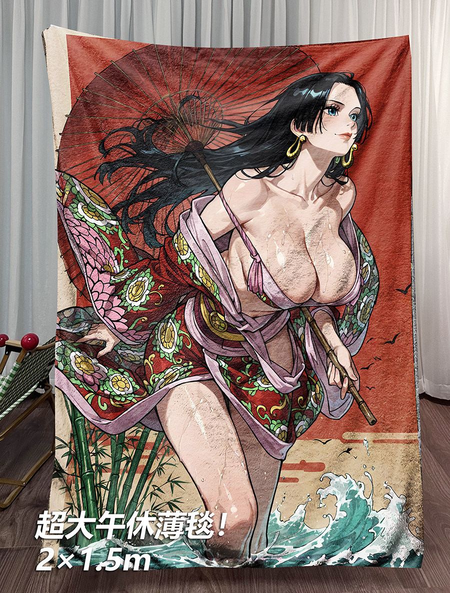 海贼王波雅汉库克女帝蛇姬日式风格午睡毯地毯装饰画