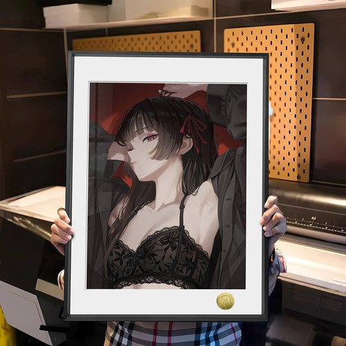 千咲鸣潮千咲CHISA黑色蕾丝周边装饰画