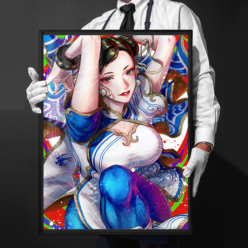 春丽饿狼传说拳皇街头霸王ChunLi午睡毯地毯装饰画