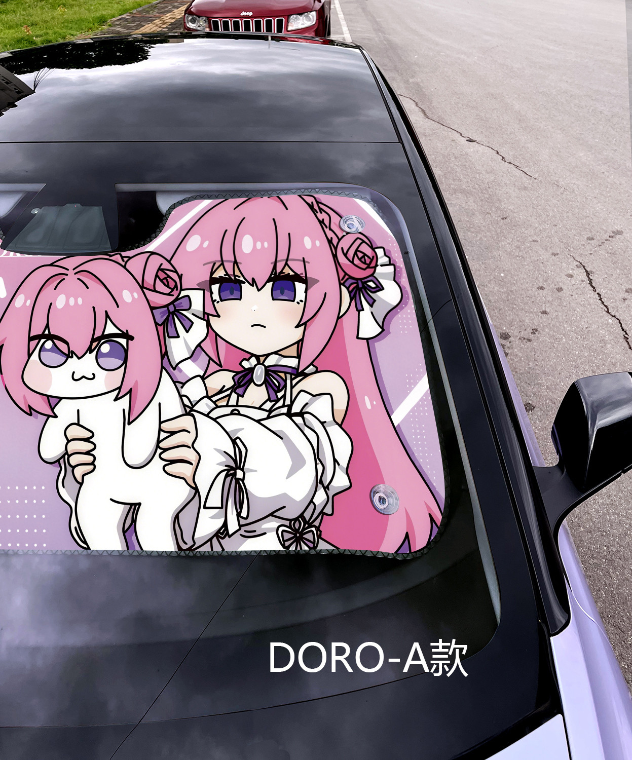 二次元汽车遮阳防晒前挡开车DORO小粉狗桃乐丝胜利女神妮姬nikke