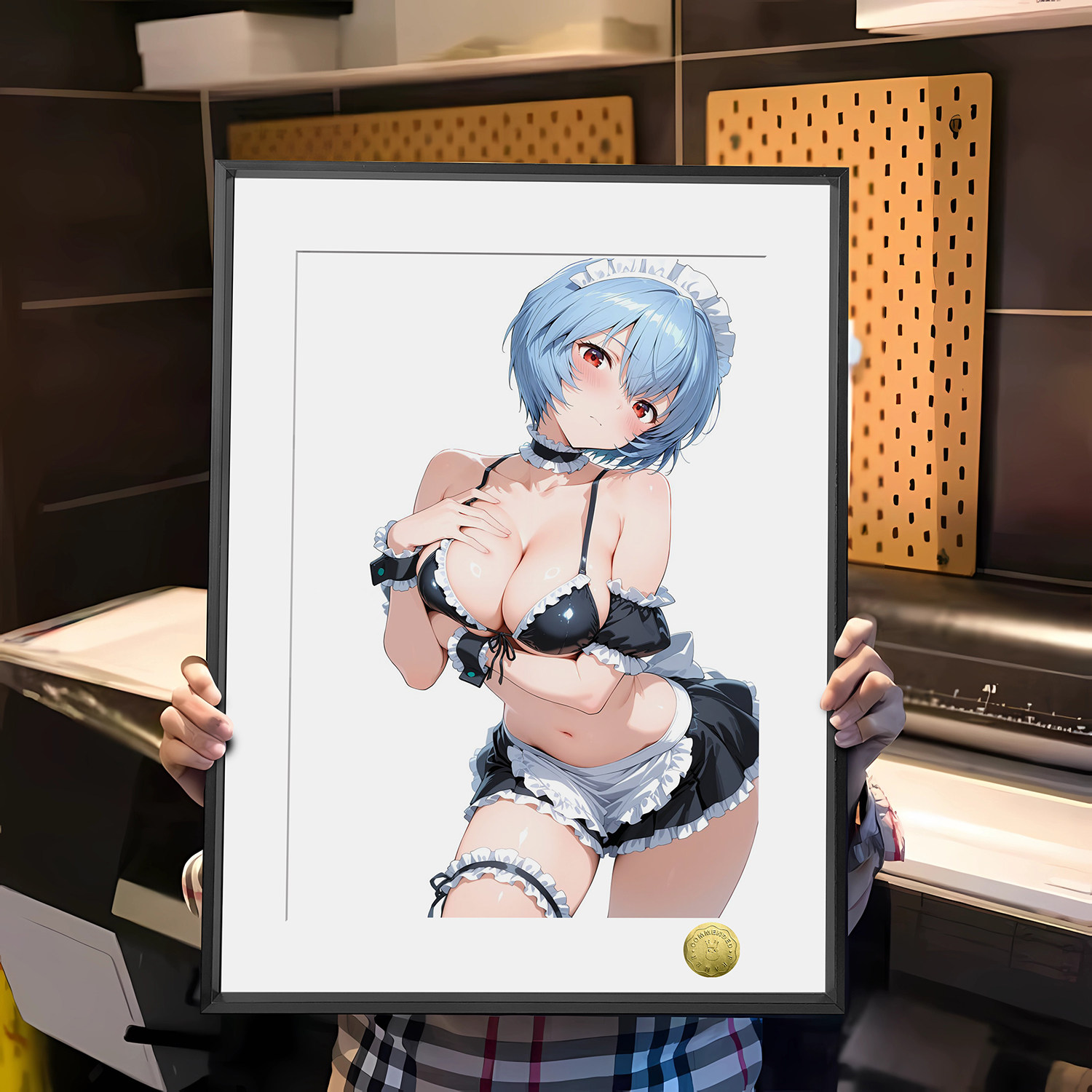 女仆泳装款绫波丽青涩女仆同人周边装饰画