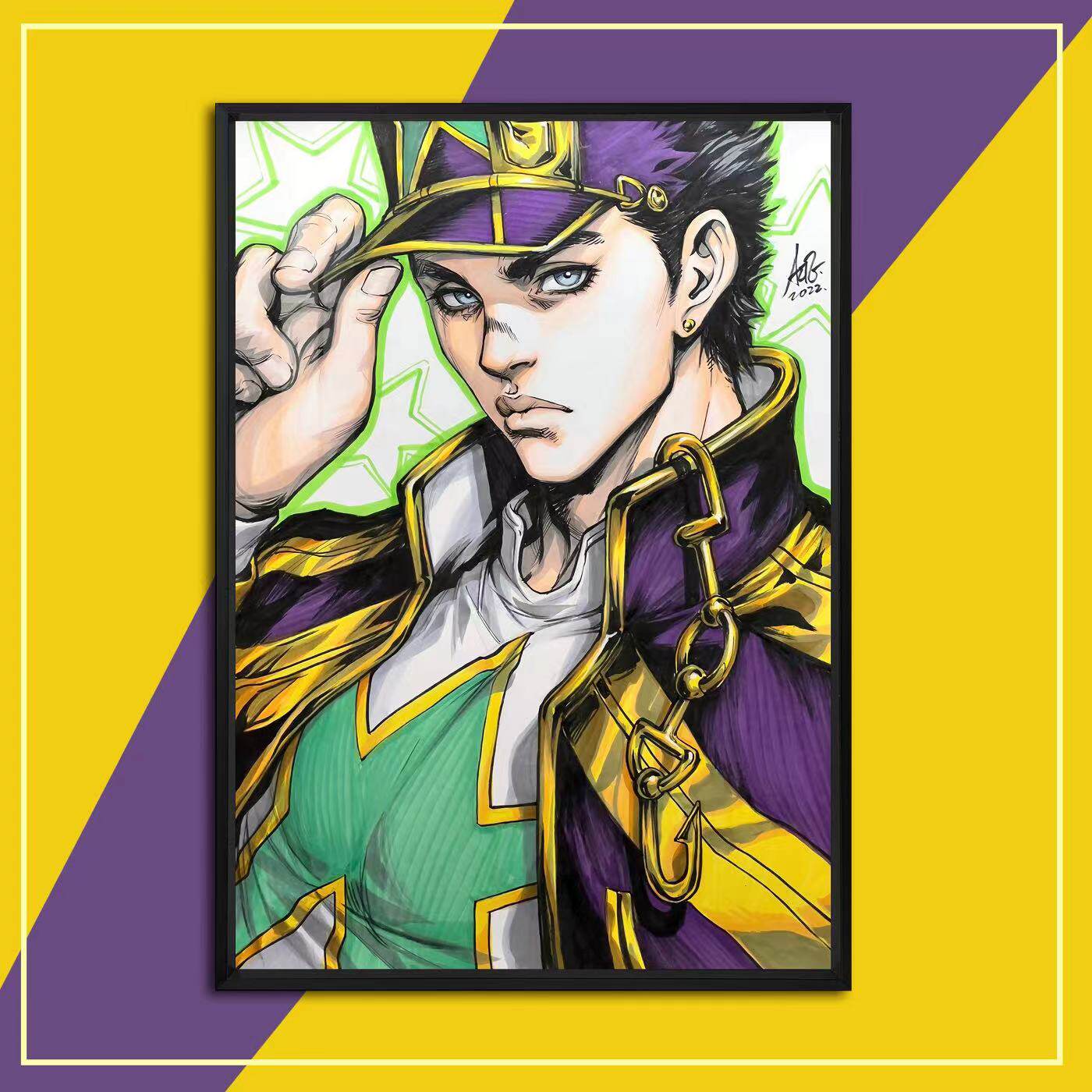 承太郎jojo的奇妙冒险artgerm马克笔装饰画