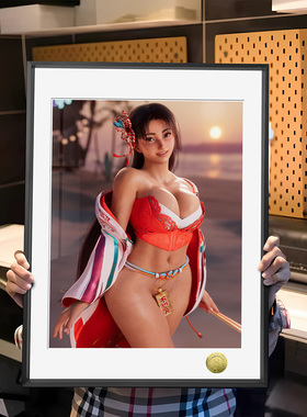 拳皇火辣忍者不知火舞海边火辣泳衣同人周边装饰画