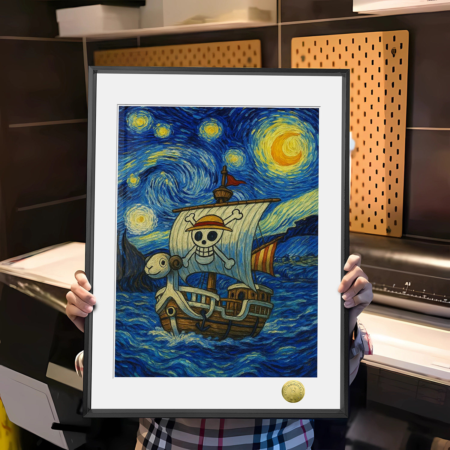 海贼王梵高星月夜梅利号同人周边装饰画