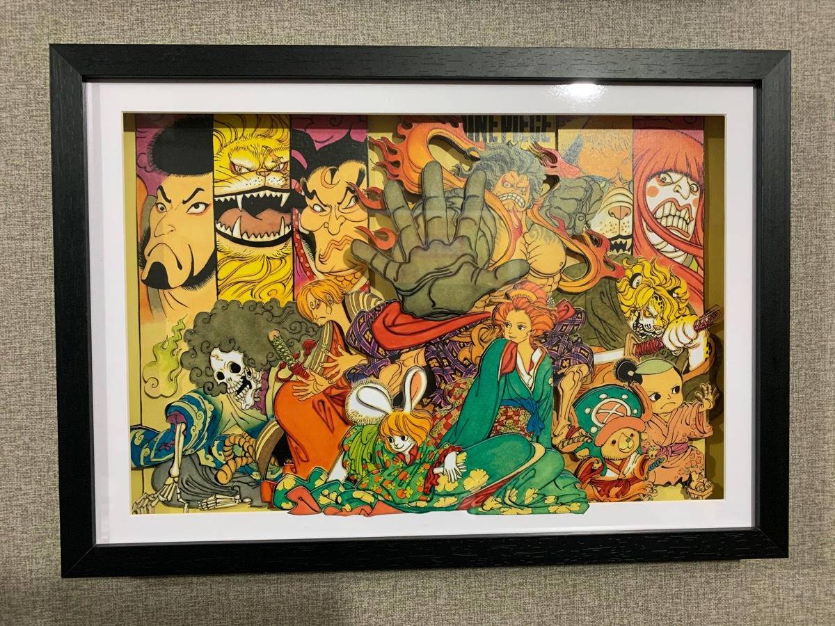 海贼王 和之国 浮世绘风格 3D立体画 草帽团 装饰画 扉页原画原稿