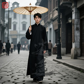 民国风长衫 大褂男长袍马褂相声大褂话剧中式 拜年服年会演出伴郎服