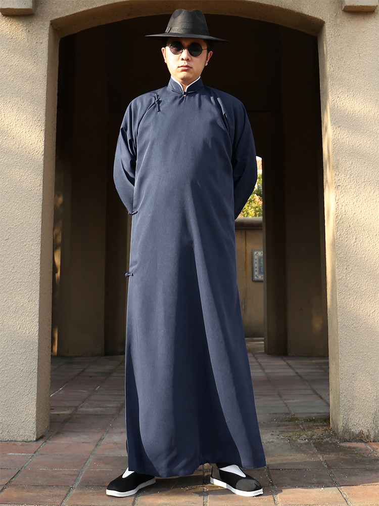 CHINESE STYLE ROBE MANDARIN JACKET CHINESE STYLE GROOMSMEN DRESS CROSS TALK DRESS TANG SUIT OBLIQUE BREASTED COAT RETRO MENS REPUBLIC OF CHINA STYLE GOWN