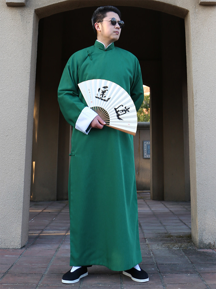 CHINESE STYLE ROBE MANDARIN JACKET CHINESE STYLE GROOMSMEN DRESS CROSS TALK DRESS TANG SUIT OBLIQUE BREASTED COAT RETRO MENS REPUBLIC OF CHINA STYLE GOWN