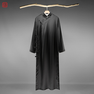 男民国风服装中国风缎面袍子长袍马褂中式相声大褂