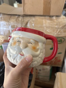 Christmas圣诞老人头3D立体Santa Claus陶瓷咖啡马克杯Coffee Mug