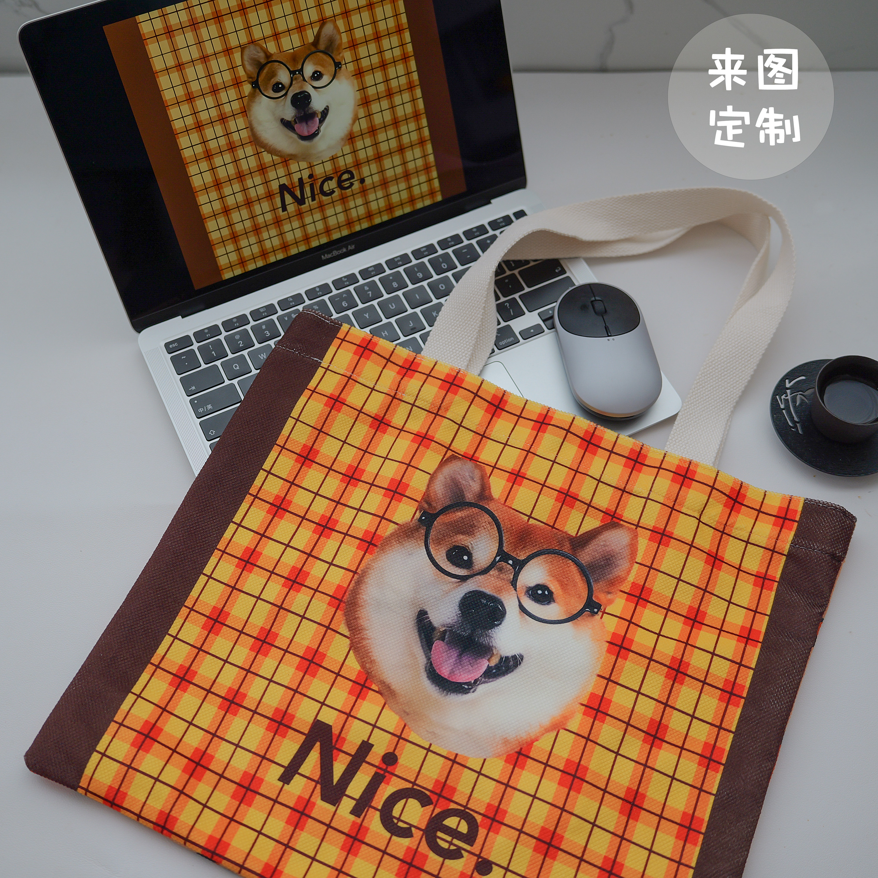 定制帆布袋宠物头像创意单肩包