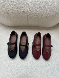 真皮圆头平底单鞋 女时尚 单鞋 Blair 跳舞鞋 2025新款 平底单鞋 Eadie