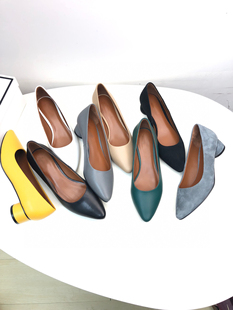 低跟尖头通勤工作鞋 Blair 磨砂牛皮女鞋 新款 欧美真皮 Eadie春季