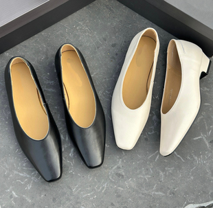 2025新款 简约方头浅口单鞋 女法式 Blai 真皮单鞋 Eadie 中跟 Blair