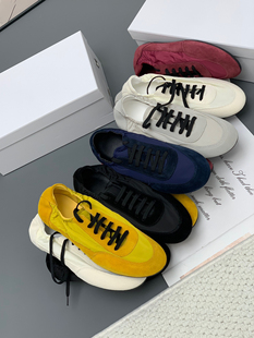 拼接系带软底圆头运动鞋 Blair 复古百搭德训鞋 2025新款 阿甘 Eadie