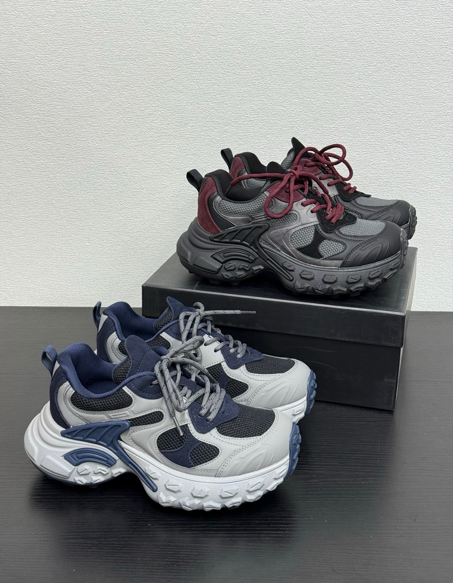 Blair Eadie 2025新款真皮系带松糕厚底增高舒适防滑运动老爹鞋女