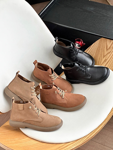 复古磨砂底系带休丁靴百搭 2025新款 真皮休闲马丁 Eadie Blair