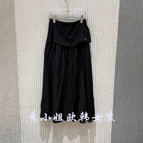 欧洲站2026夏新款高腰A字半身裙女中长款大摆裙修身显瘦裙子62107