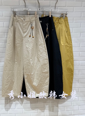 欧洲站2026夏新款时尚百搭显瘦高腰直筒休闲裤女潮阔腿裤长裤3269
