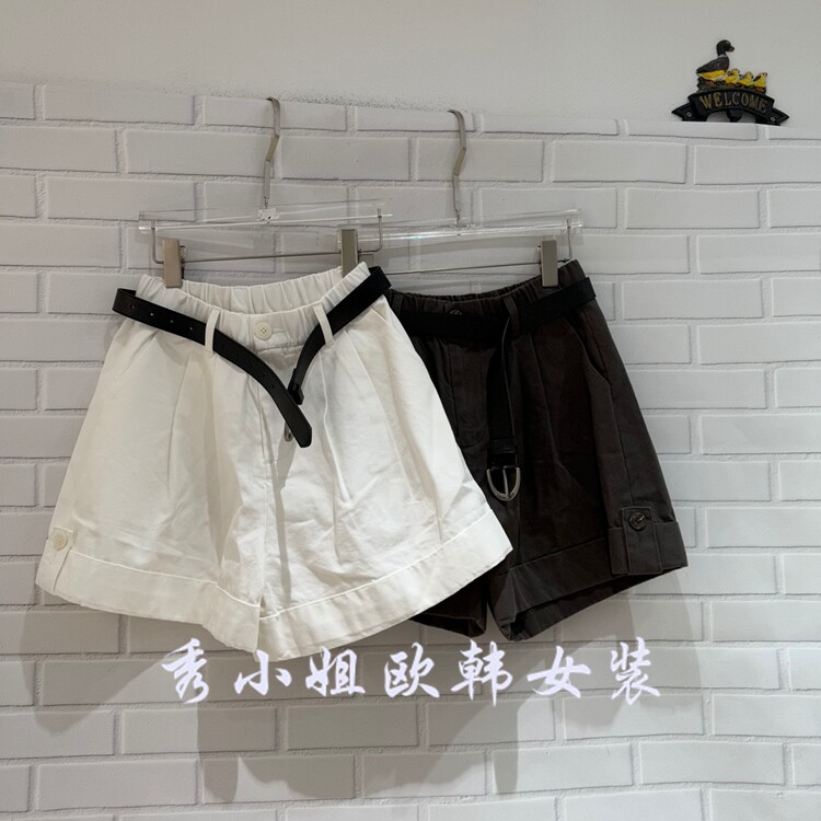 欧洲站2026夏新款高腰显瘦腰带短裤女百搭休闲宽松时尚短裤06200