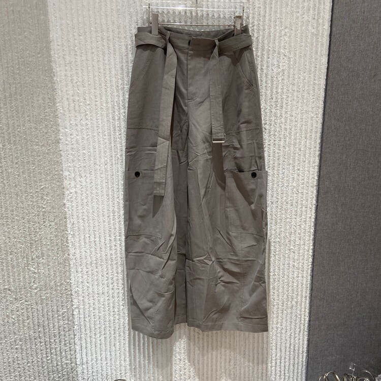 欧洲站2026夏季新款百搭净版高腰腰带宽松口袋工装休闲裤女26698