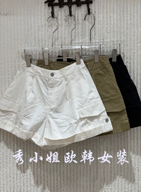 欧洲站2026夏新款高腰宽松工装短裤女百搭显瘦休闲裤夏季12853
